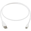 Tripp Lite Safe-IT USB-A to USB Micro-B Antibacterial Cable (M/M), USB 2.0, White, 3 ft.