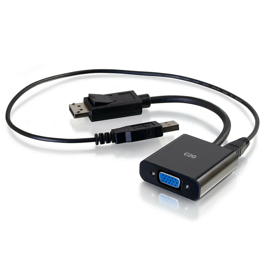 C2G DisplayPort to VGA Adapter with 3.5mm Audio - Active Adapter Converter - M/F