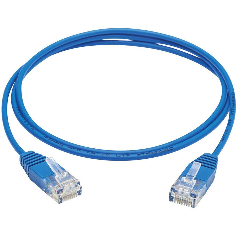 Tripp Lite Cat6 Gigabit Ethernet Cable Molded Ultra-Slim RJ45 M/M Blue 3ft