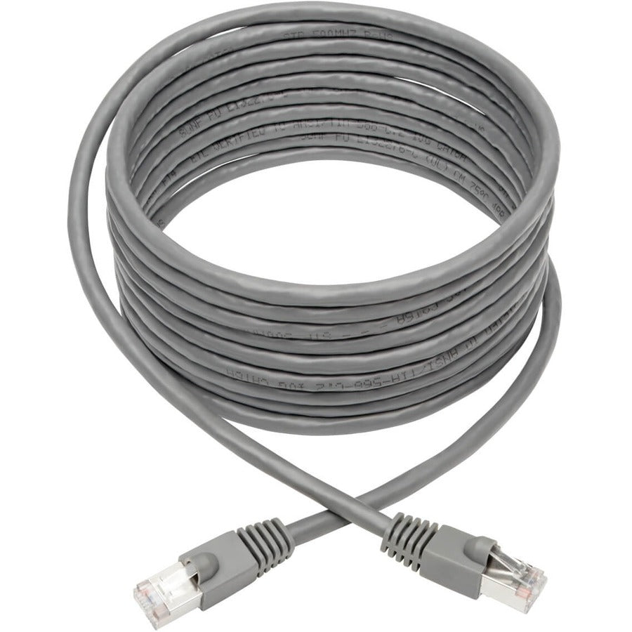 Tripp Lite Cat6a Ethernet Cable 10G STP Snagless Shielded PoE M/M Gray 25ft