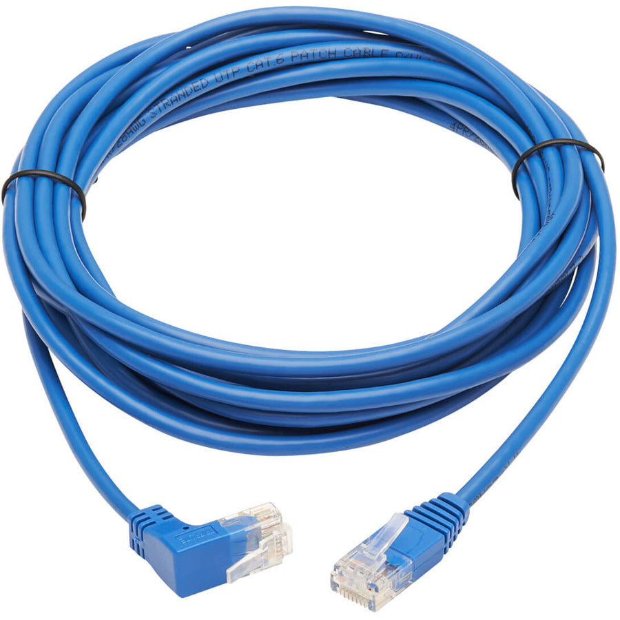 Tripp Lite Cat6 Ethernet Cable Up Angled UTP Slim Molded M/M RJ45 Blue 15ft