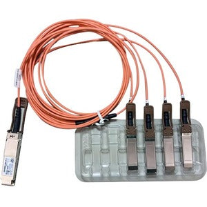 Axiom 40GBase-AOC QSFP to 4 SFP+ Active Optical Breakout Cable, 3-meter