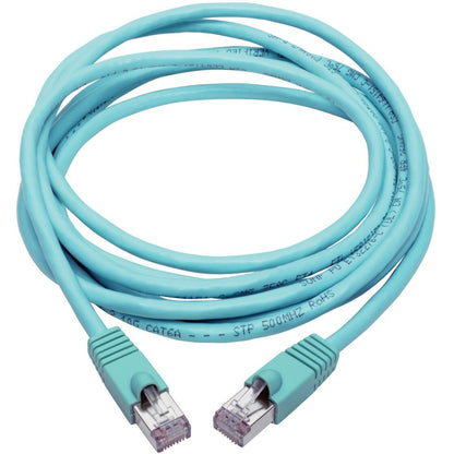 Tripp Lite Cat6a Ethernet Cable 10G STP Snagless Shielded PoE M/M Aqua 12ft