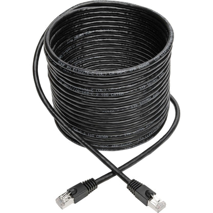 Tripp Lite Cat6a Snagless Shielded STP Patch Cable 10G, PoE Black M/M 30ft