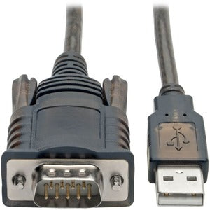 Tripp Lite RS232 to USB Adapter Cable with COM Retention (USB-A to DB9 M/M), FTDI, 5 ft.