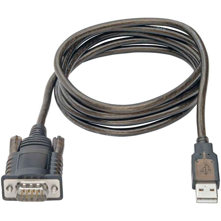 Tripp Lite RS232 to USB Adapter Cable with COM Retention (USB-A to DB9 M/M), FTDI, 5 ft.