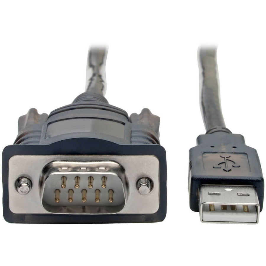 Tripp Lite RS232 to USB Adapter Cable with COM Retention (USB-A to DB9 M/M), FTDI, 5 ft.