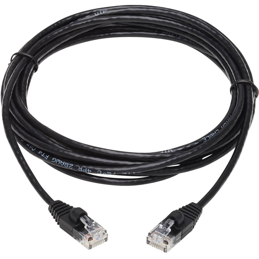 Tripp Lite Cat6a 10G Snagless Molded Slim UTP Network Patch Cable (M/M), Black, 10 ft.