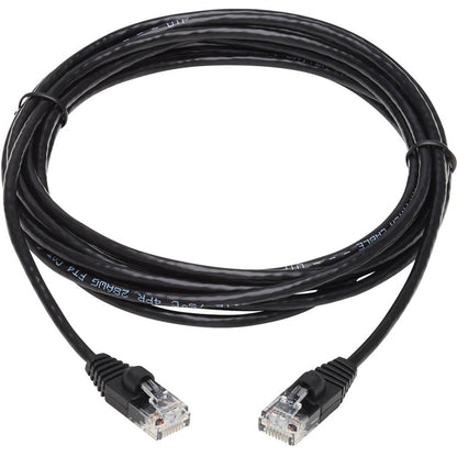 Tripp Lite Cat6a 10G Snagless Molded Slim UTP Network Patch Cable (M/M), Black, 10 ft.