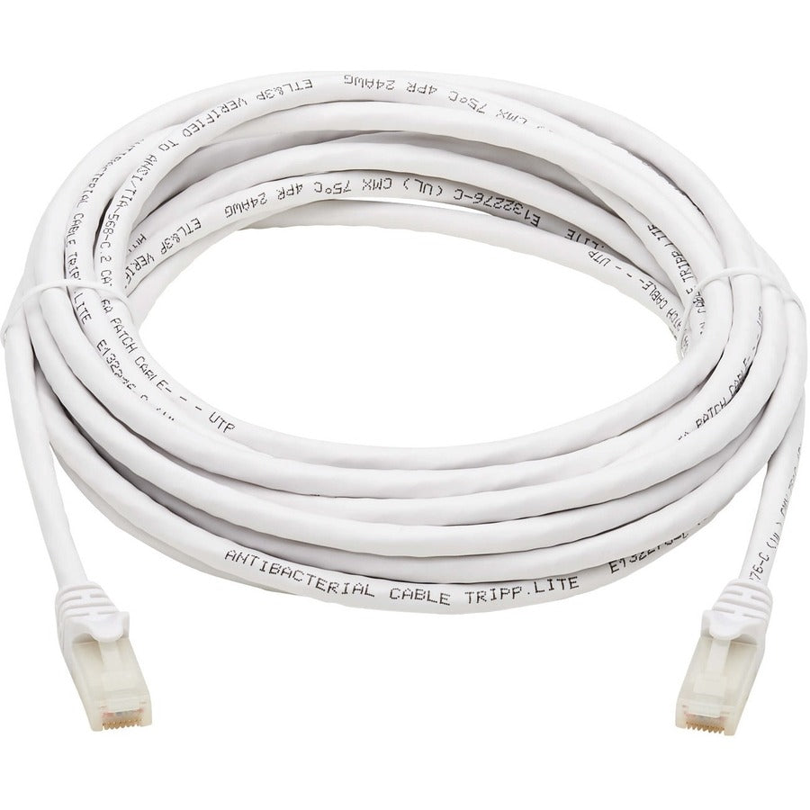 Tripp Lite Safe-IT Cat6a Ethernet Cable Antibacterial Snagless 10G MM 25ft