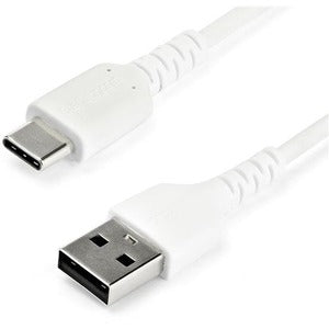 StarTech.com 1M USB A to USB C Charging Cable - Durable Fast Charge & Sync USB 2.0 to USB Type C Data Cord - Aramid Fiber M/M 60W White