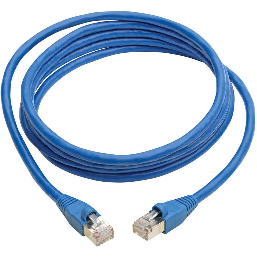 Tripp Lite Cat6a Ethernet Cable 10G STP Snagless Shielded PoE M/M Blue 8ft