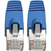 Tripp Lite Cat6a Ethernet Cable 10G STP Snagless Shielded PoE M/M Blue 8ft