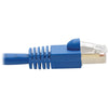 Tripp Lite Cat6a Ethernet Cable 10G STP Snagless Shielded PoE M/M Blue 8ft