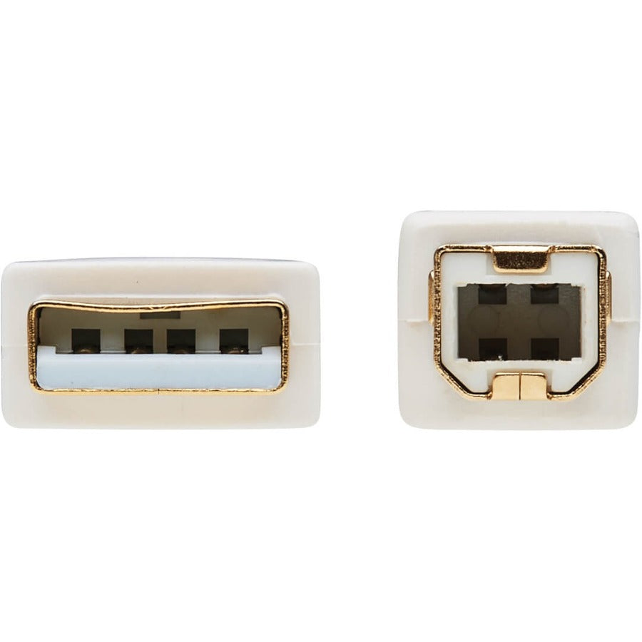Tripp Lite Safe-IT USB-A to USB-B Antibacterial Cable (M/M), USB 2.0, White, 10 ft.
