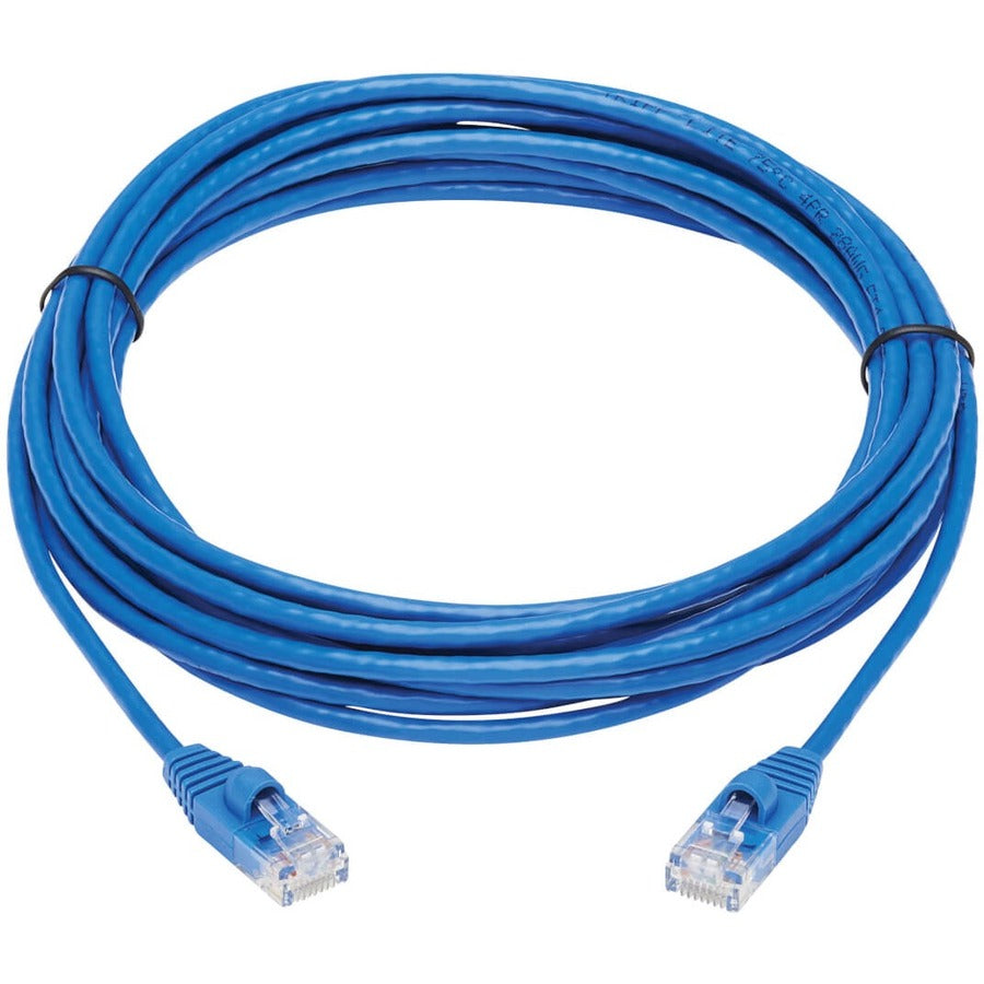 Tripp Lite Cat6a 10G Snagless Molded Slim UTP Network Patch Cable (M/M), Blue, 15 ft.