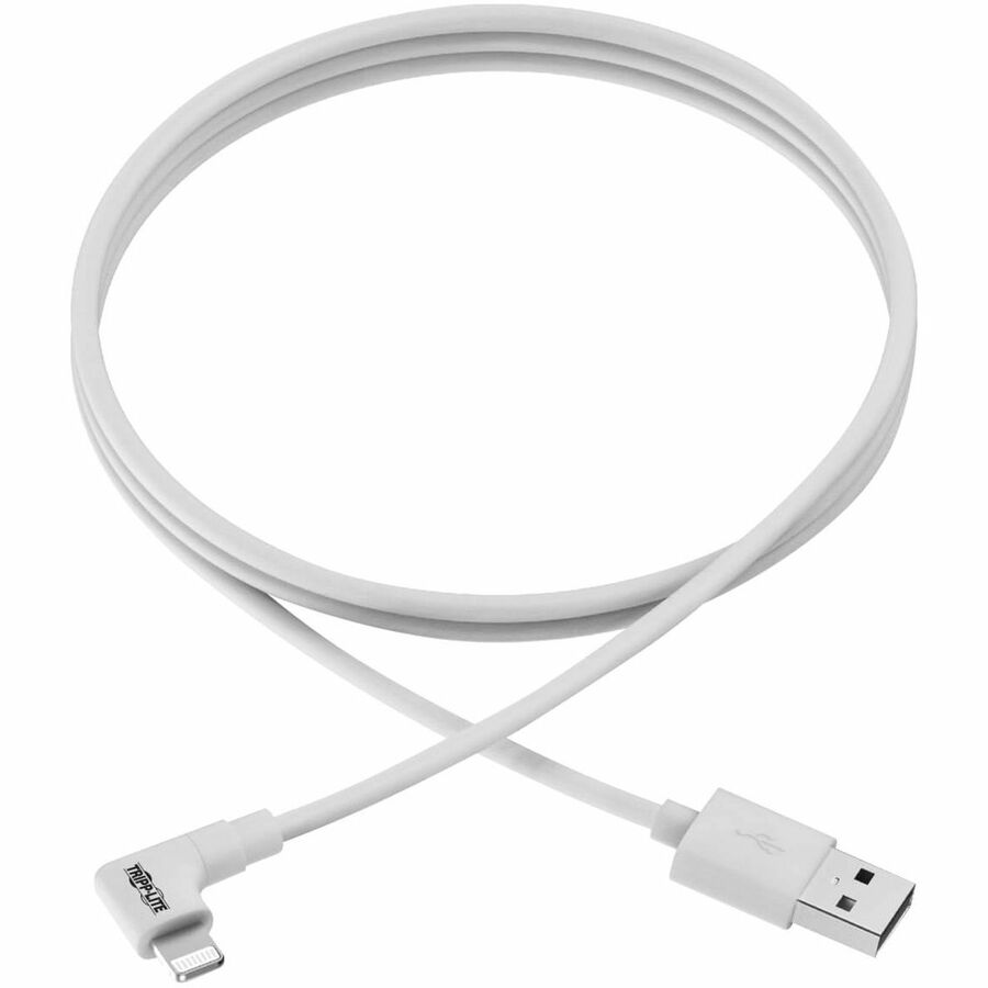 Tripp Lite Lightning to USB Sync Charge CAble Right-Angle for iPhones iPads Apple White 6ft 6'