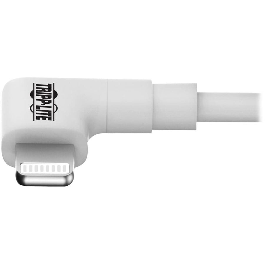 Tripp Lite Lightning to USB Sync Charge CAble Right-Angle for iPhones iPads Apple White 6ft 6'
