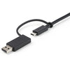 StarTech.com 3ft/1m USB-C Cable with USB-A Adapter Dongle, USB-C to C (10Gbps/PD), USB-A to C (5Gbps), 2-in-1 USB C Cable for Hybrid Dock