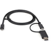StarTech.com 3ft/1m USB-C Cable with USB-A Adapter Dongle, USB-C to C (10Gbps/PD), USB-A to C (5Gbps), 2-in-1 USB C Cable for Hybrid Dock