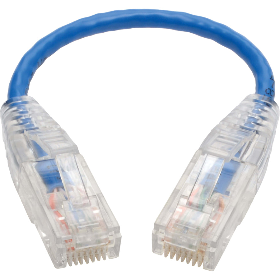 Tripp Lite Cat6 UTP Patch Cable (RJ45) - M/M, Gigabit, Snagless, Molded, Slim, Blue, 8 in.