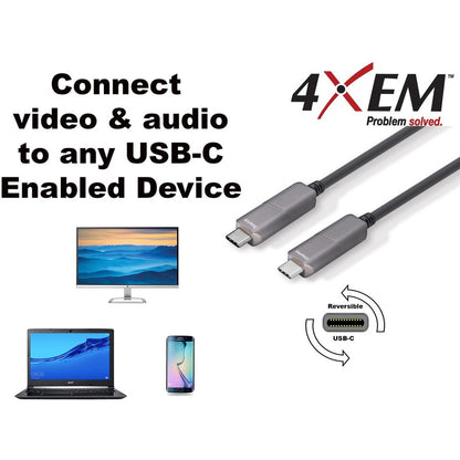 4XEM 40M Fiber USB Type-C Cable 4K@60HZ 21.6 Gbps
