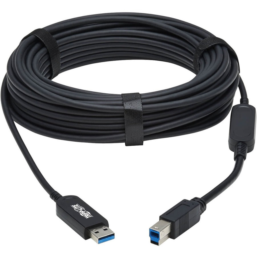 Tripp Lite U328F-30M USB 3.2 Gen 1 Fiber Active Optical Cable, M/M, Black, 30 m (98 ft.)