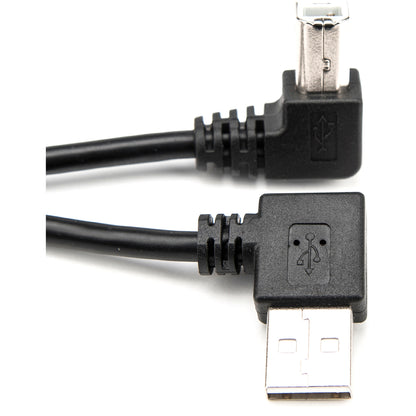 Rocstor Premium 3ft USB Type A Right Angle to USB Type B Right Angle Cable - M/M - USB - 3 ft - 1 x USB Type A Male - 1 x USB Type B Male - Cable M/M - Black