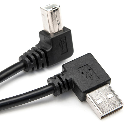 Rocstor Premium 3ft USB Type A Right Angle to USB Type B Right Angle Cable - M/M - USB - 3 ft - 1 x USB Type A Male - 1 x USB Type B Male - Cable M/M - Black