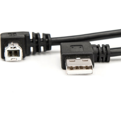Rocstor Premium 3ft USB Type A Right Angle to USB Type B Right Angle Cable - M/M - USB - 3 ft - 1 x USB Type A Male - 1 x USB Type B Male - Cable M/M - Black
