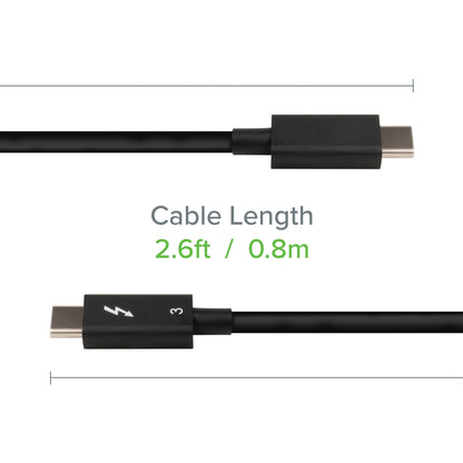 Plugable Thunderbolt 3 Cable 40Gbps Supports 100W (20V, 5A) Charging, 2.6ft/0.8m