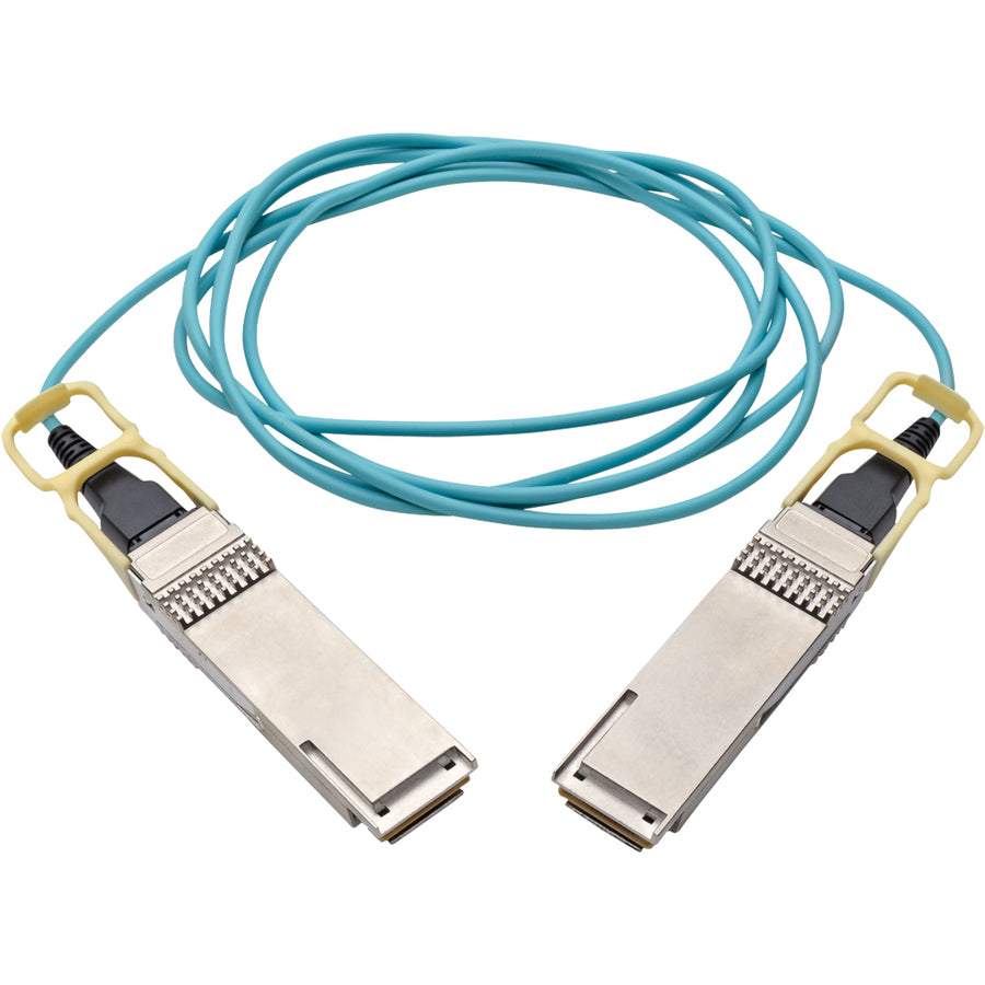 Tripp Lite QSFP28 to QSFP28 Active Optical Cable - 100GbE, AOC, M/M, Aqua, 2 m (6.6 ft.)
