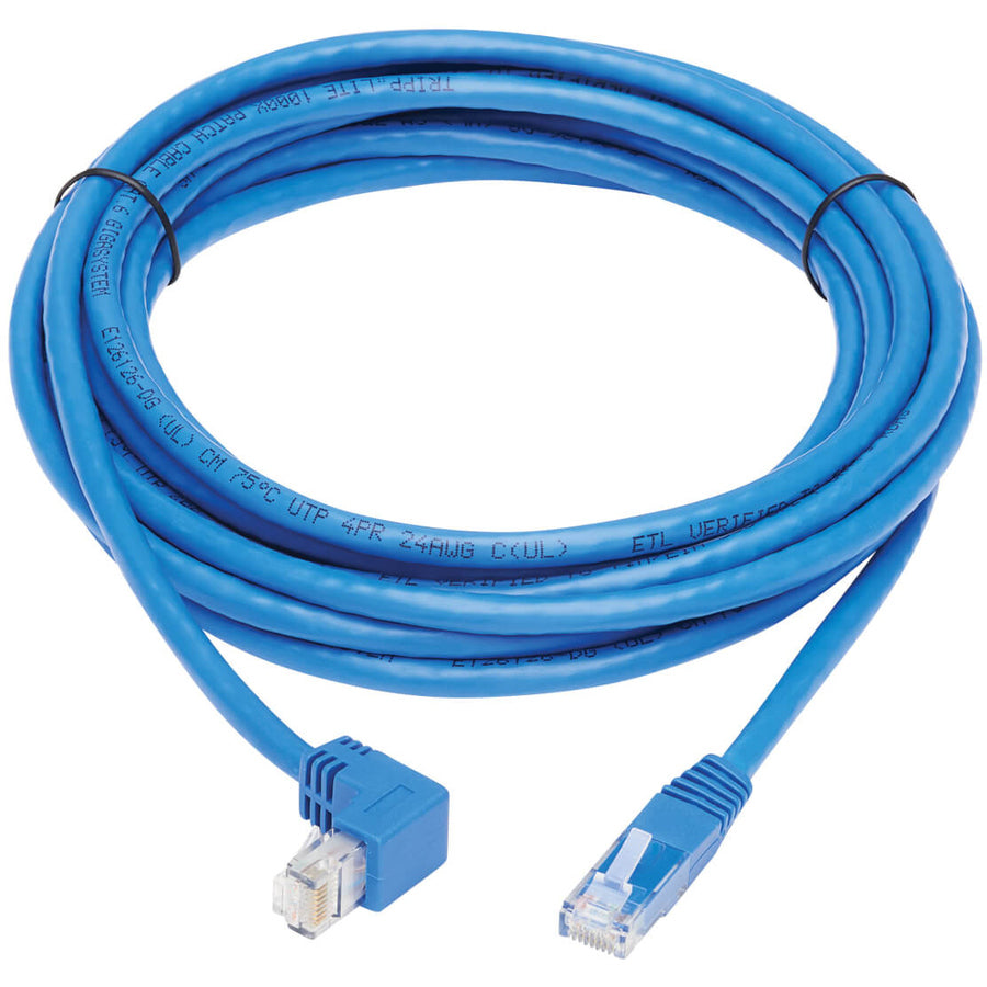 Tripp Lite Cat6 Ethernet Cable Down Right Angled UTP Molded M/M Blue 15ft