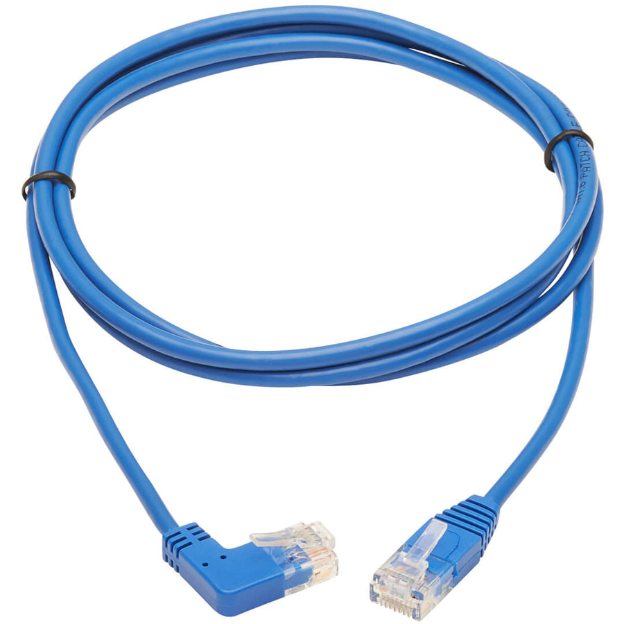 Tripp Lite Cat6 Ethernet Cable Right Angled UTP Slim Molded M/M Blue 7ft