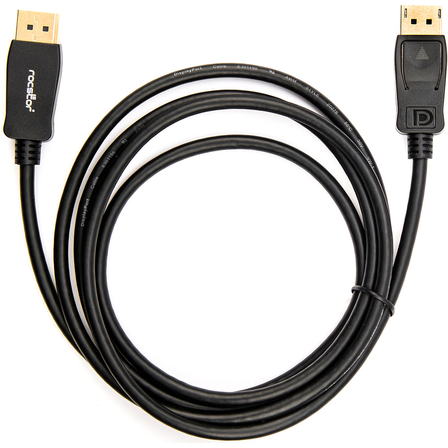 Rocstor Premium 6ft / 2m DisplayPort 1.2 Cable M/M - DisplayPort 4k - DisplayPort Male Digital Audio/Video - 6ft - Black- DP TO DP Cable 4Kx2K