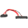 Rocstor Premium 6in Slimline SATA to SATA Adapter with Power - F/M - SATA for Optical Drive, Motherboard - 6" - 1 Pack - 1 x SATA - 1 x SATA - Red - Adapter with Power
