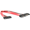 Rocstor Premium 6in Slimline SATA to SATA Adapter with Power - F/M - SATA for Optical Drive, Motherboard - 6" - 1 Pack - 1 x SATA - 1 x SATA - Red - Adapter with Power