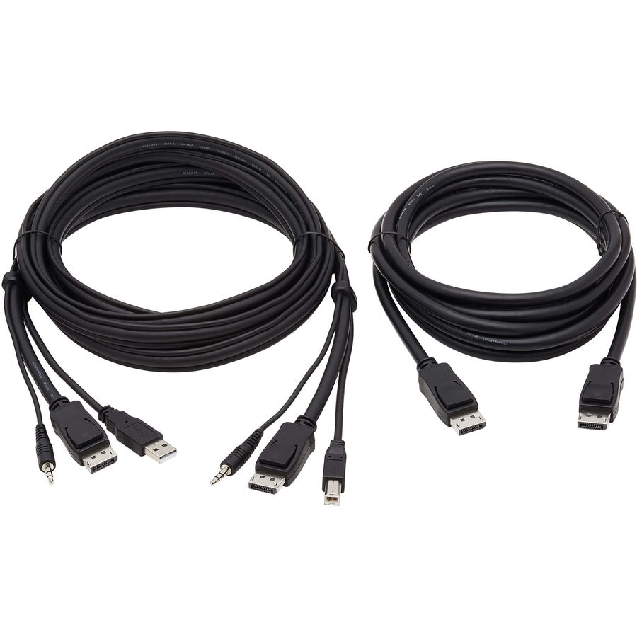 Tripp Lite Dual DisplayPort KVM Cable Kit 4K USB 3.5 mm Audio 3xM/3xM 10ft