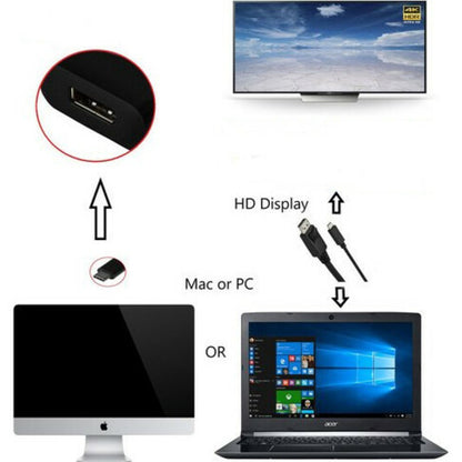 4XEM USB-C to DisplayPort Cable - 10FT