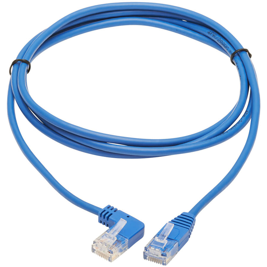 Tripp Lite Cat6 Ethernet Cable Left Angled UTP Slim Molded M/M Blue 5ft