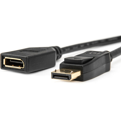 Rocstor Premium 6 ft DisplayPort Video Extension Cable - M/F - DisplayPort Male Video - DisplayPort Female Video - Black - Display Port Video Extension Cable