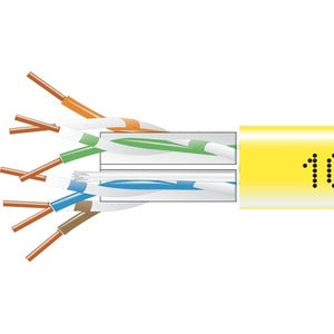 Black Box CAT6 550-MHz Solid Bulk Cable UTP CMP Plenum Yellow 1000FT Pull-Box