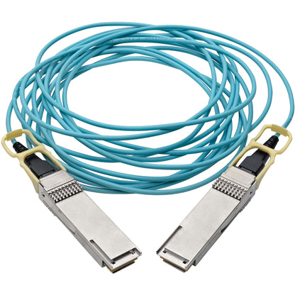 Tripp Lite QSFP28 to QSFP28 Active Optical Cable - 100GbE, AOC, M/M, Aqua, 5 m (16.4 ft.)