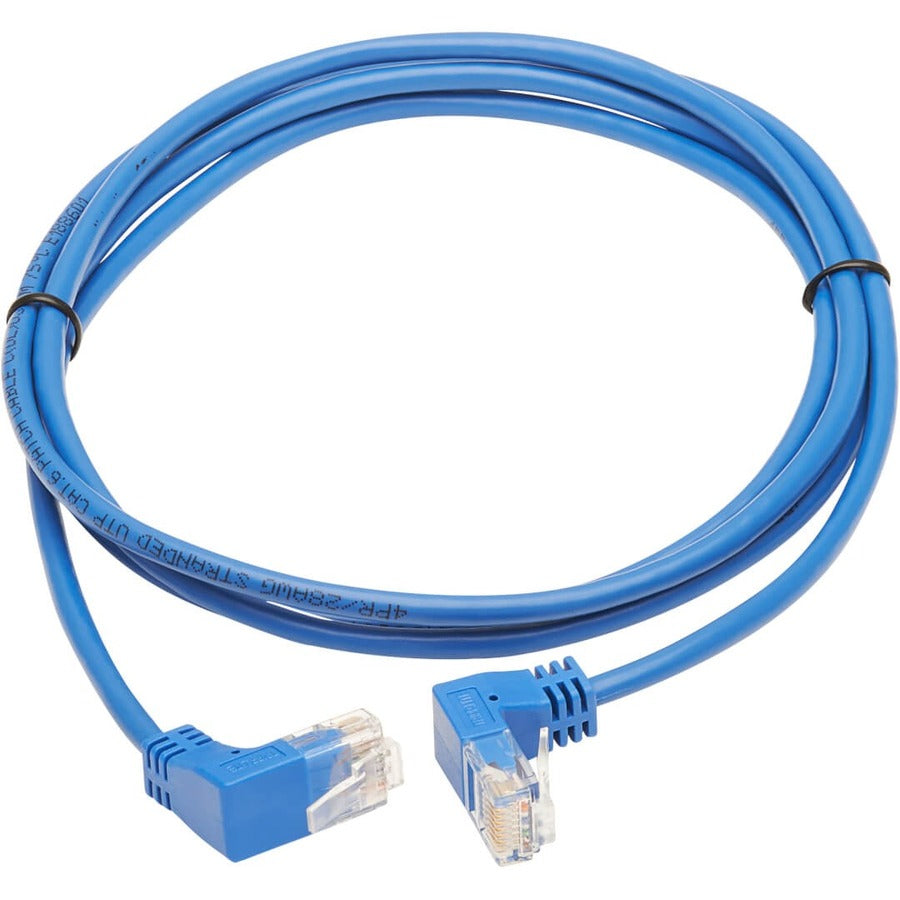 Tripp Lite Cat6 Ethernet Cable Up/Down Angled UTP Slim Molded M/M Blue 5ft