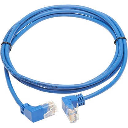 Tripp Lite Cat6 Ethernet Cable Up/Down Angled UTP Slim Molded M/M Blue 5ft