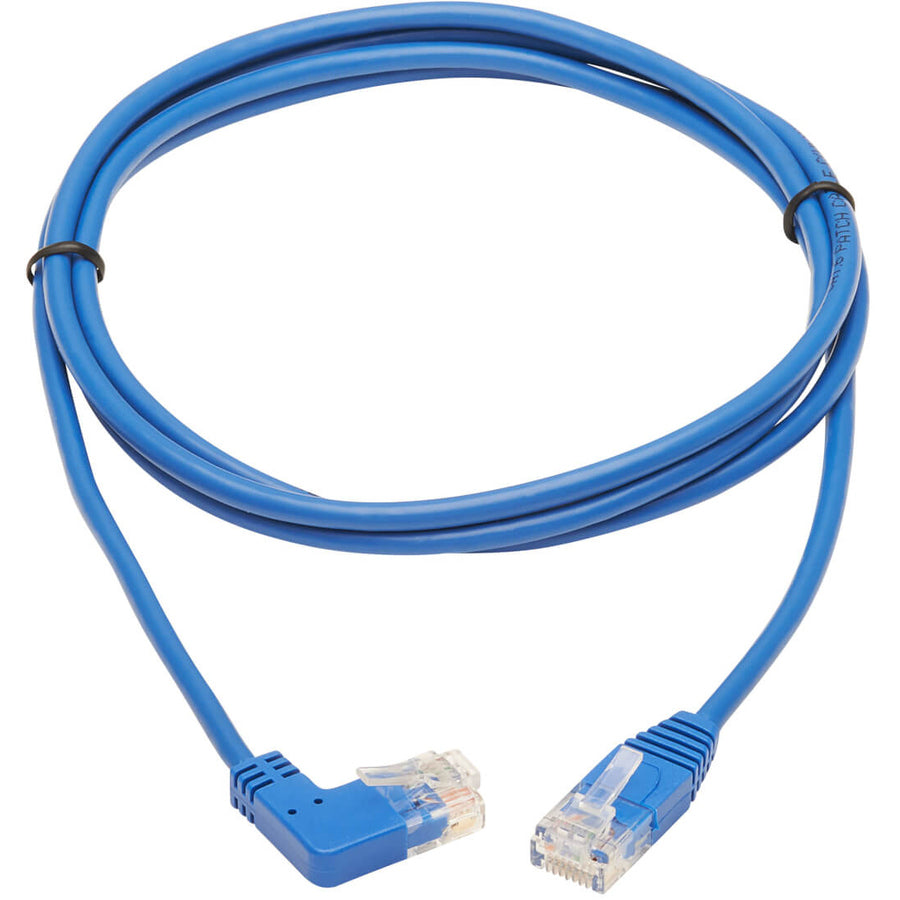 Tripp Lite Cat6 Ethernet Cable Right Angled UTP Slim Molded M/M Blue 5ft