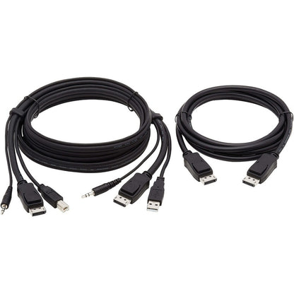 Tripp Lite Dual DisplayPort KVM Cable Kit 4K USB 3.5 mm Audio 3xM/3xM 6ft