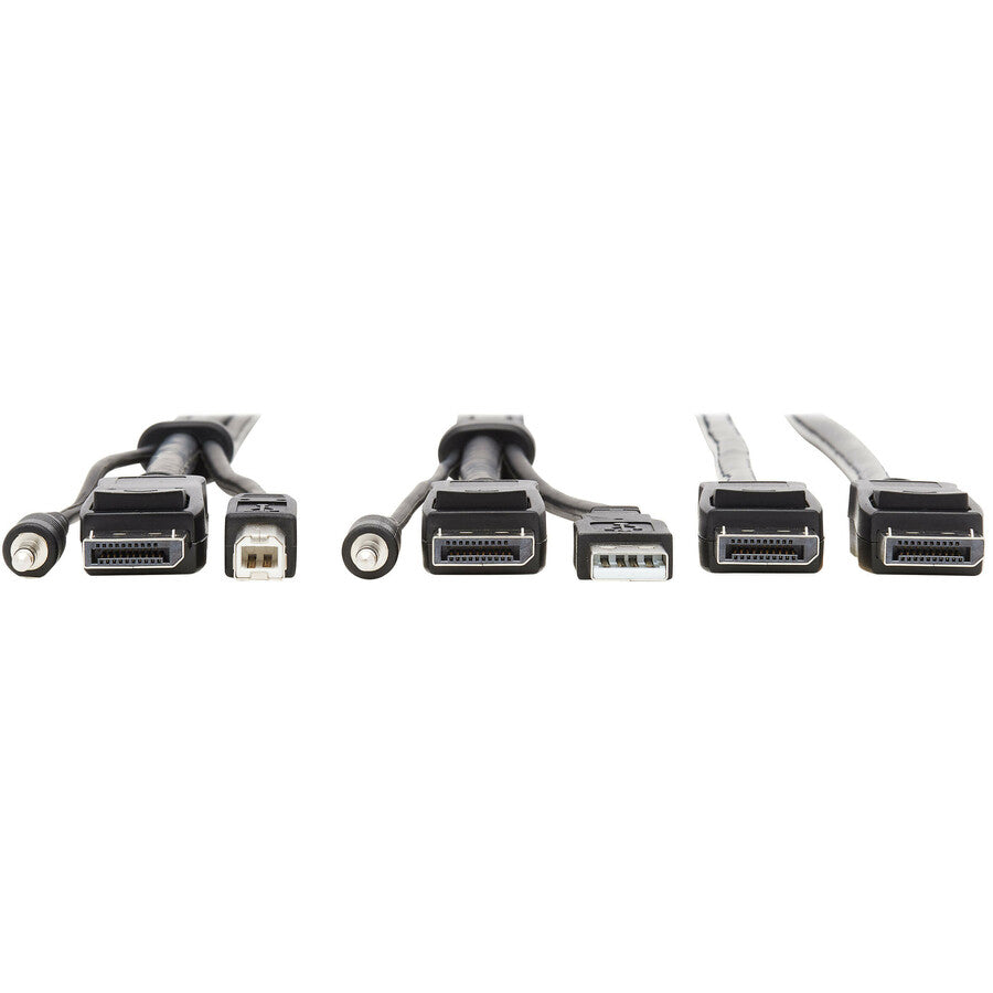 Tripp Lite Dual DisplayPort KVM Cable Kit 4K USB 3.5 mm Audio 3xM/3xM 6ft