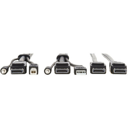 Tripp Lite Dual DisplayPort KVM Cable Kit 4K USB 3.5 mm Audio 3xM/3xM 6ft