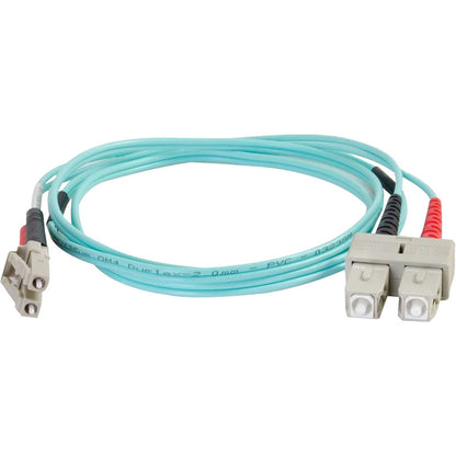 C2G 3m LC-SC 50/125 Duplex Multimode OM4 Fiber Cable - Aqua - 10ft